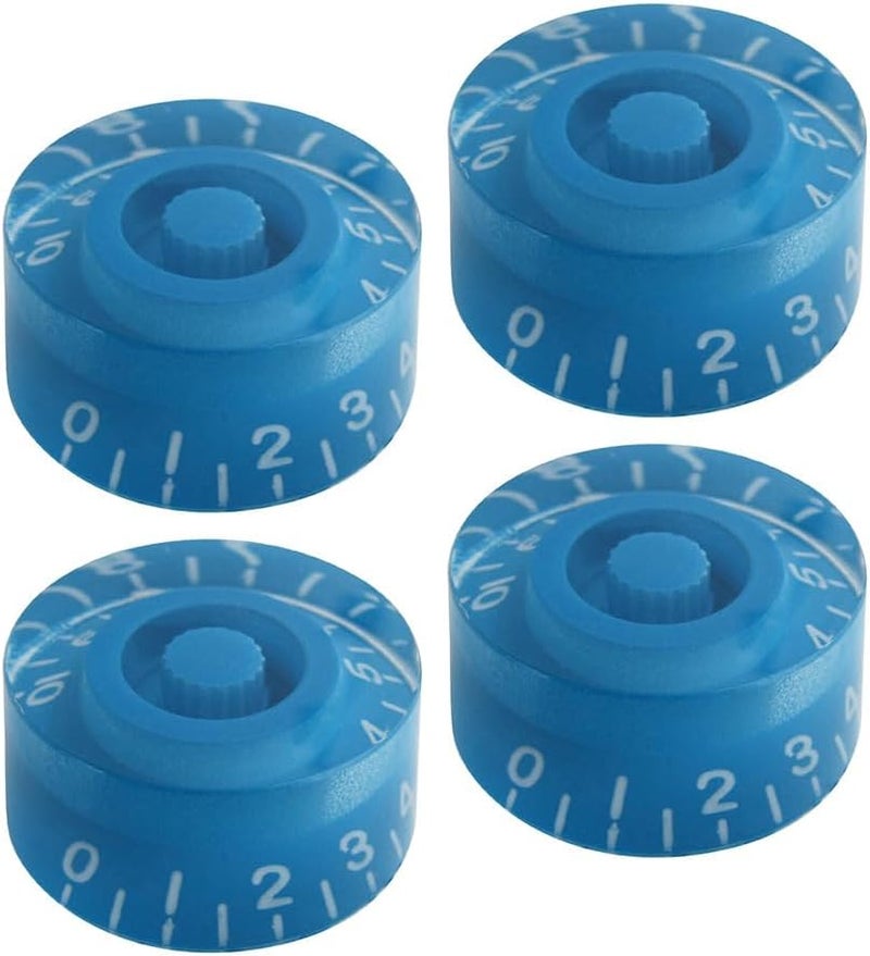 FLEOR 4pcs Blue Guitar Knobs Top Hat Volume Tone Speed Control Knob for Electric Guitar Parts - Image 1